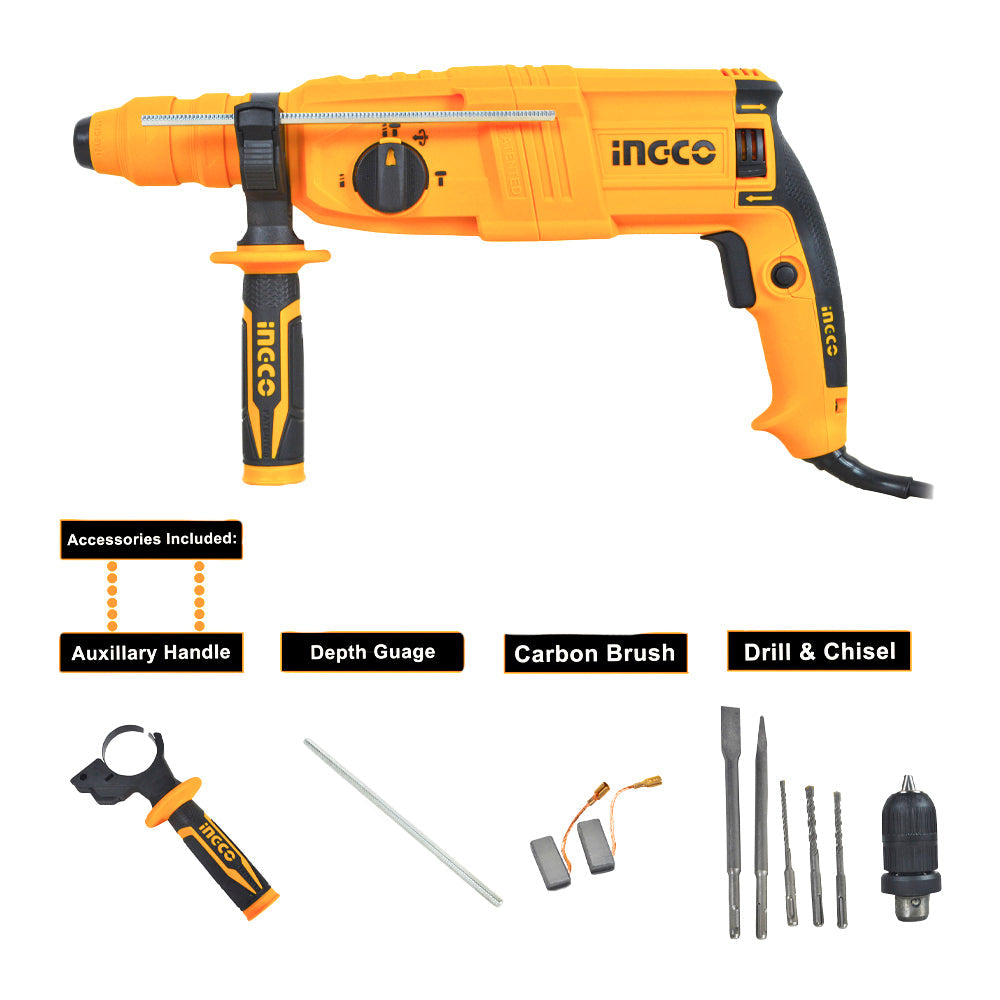 Ingco Rotary Hammer 800 Watts Rotary Hammer Drill RGH9028-2