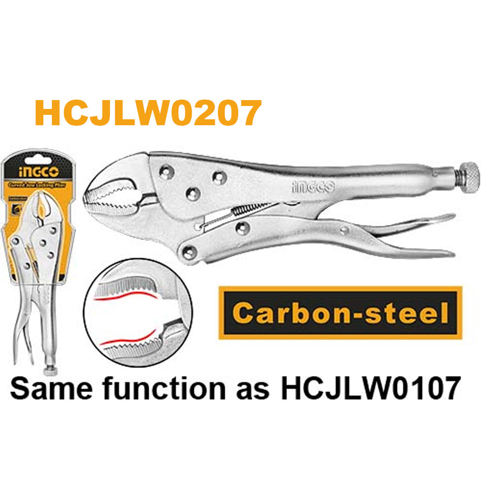 Ingco Curved Jaw Locking Plier Vise Grip 7 Inch HCJLW0207