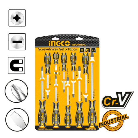 Ingco 10 Pcs Screw driver Set HKSD1028 - Winland Depot