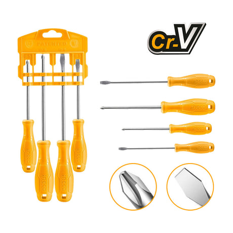 Ingco 4 Pcs CR - V Screwdriver Set HKSD0458 - Winland Depot