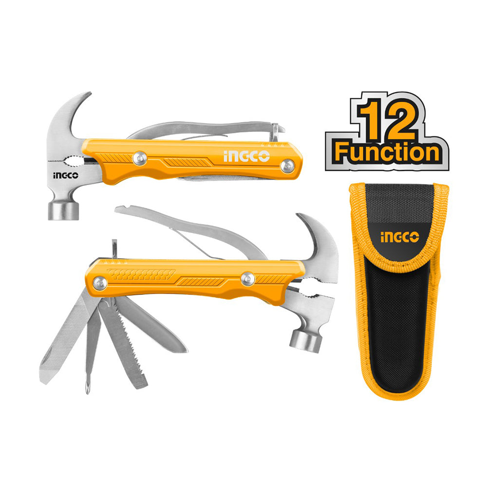 Ingco Multi-Function Hammer Tool Set Pliers Screwdriver Hammer Saw w/ Pouch HMFH0121