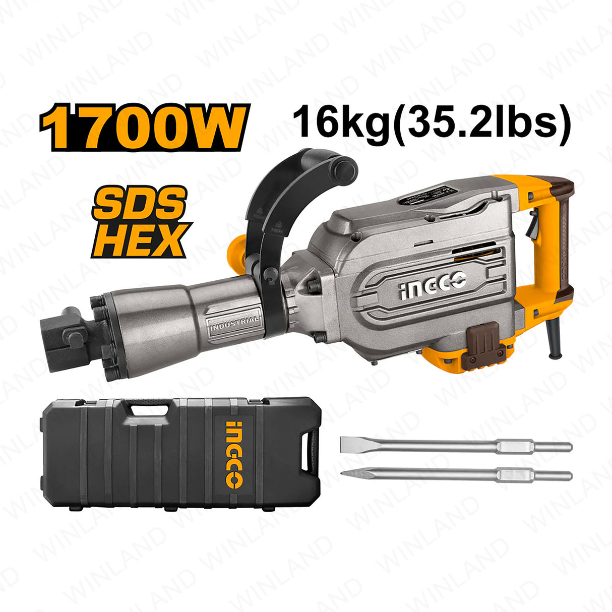 Demolition Breaker 1700W 2pcs Chisels (220-240V / 1400bpm) PDB170082 ING-PT