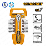 Set of 57 Pieces 1/4in & 3/8in & 1/2in Socket Set COS23092 ING-HT