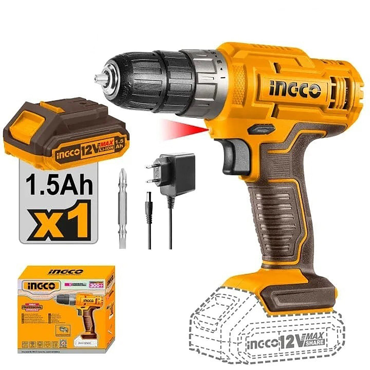 P20S Lithium-Ion Cordless Impact Drill 12V CIDLI1228 ING-CT