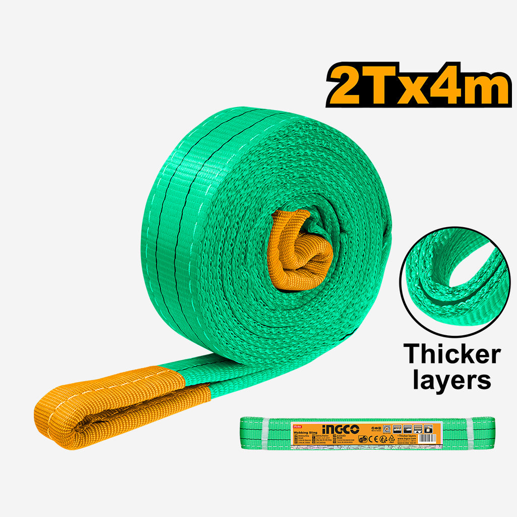 2T x 4M Webbing Sling Great for Heavy Lifting HWSP0204 ING-HT