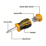 Ingco 8 IN 1 Stubby Ratchet Screwdriver Set AKISDS1728 ING-HT