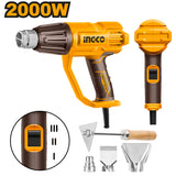 Heat Gun 2000W with 3 pcs Nozzle and 1 Scraper HG200078 ING-PT