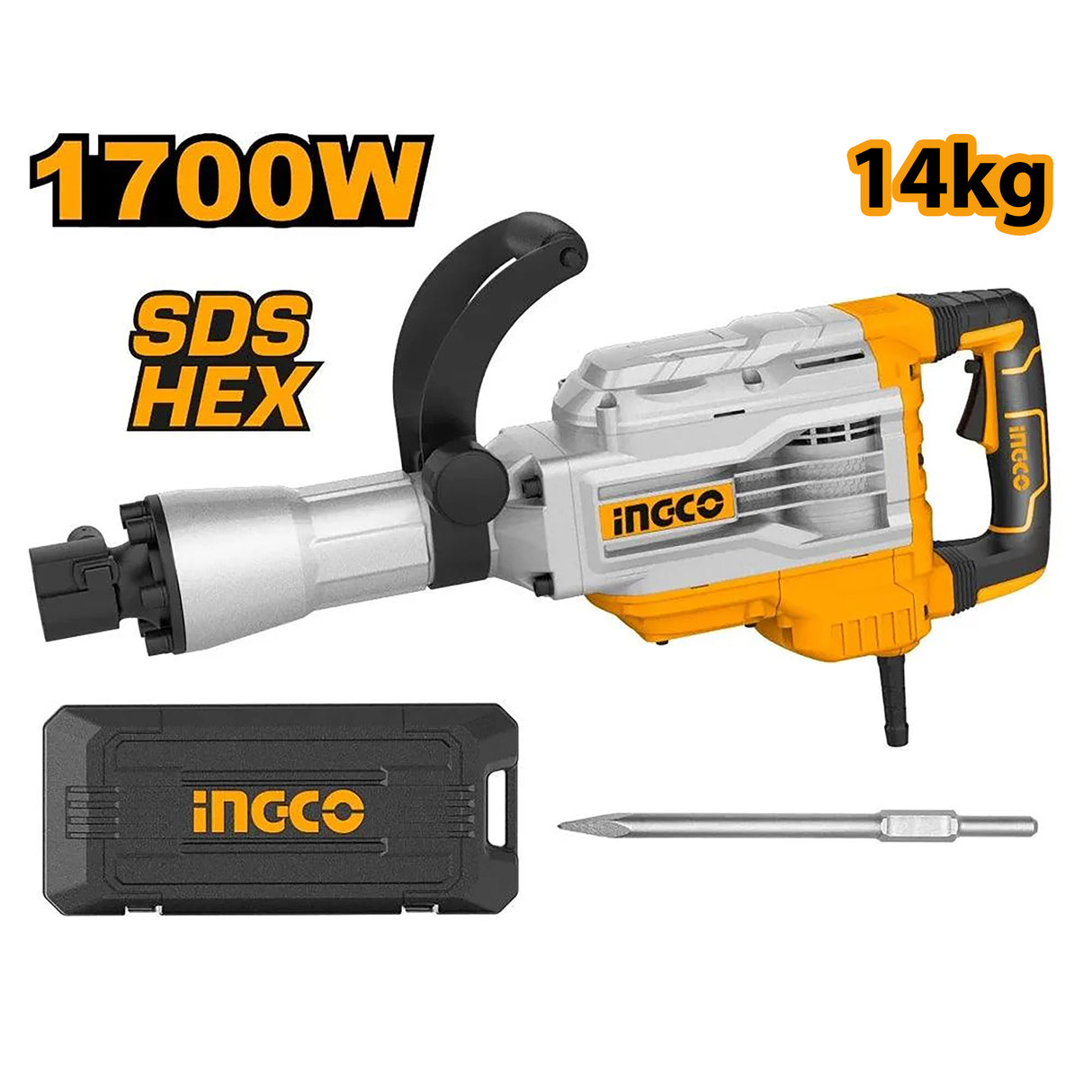 Demolition Breaker l Jack Hammer 1700W w/ 1pc Chisels PDB17026 ING-PT