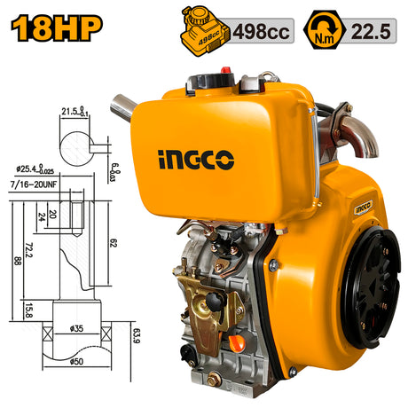 16HP-20HP Single-Cylinder Vertical 4-Stroke Air Cooled Diesel Marine Engine ING-PT