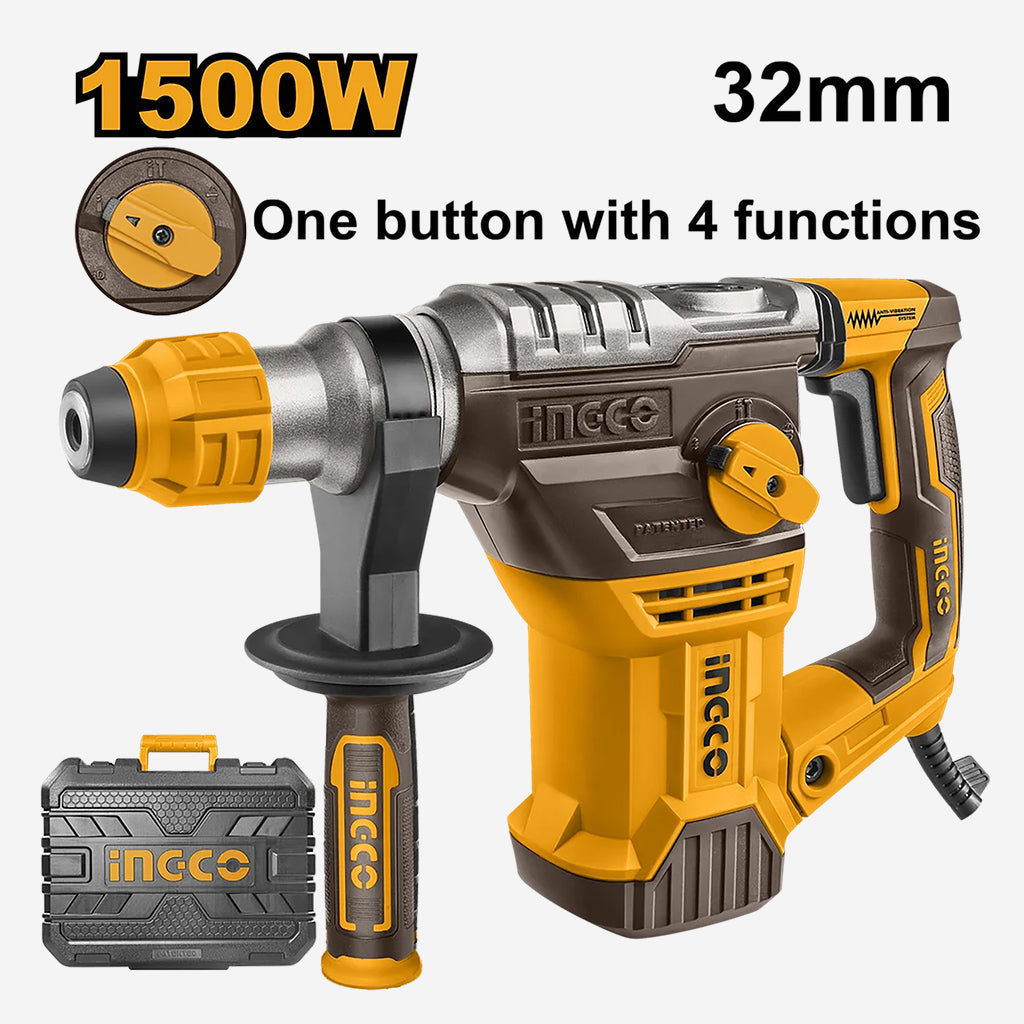 Industrial Heavy Duty Rotary Hammer Drill for Mining SDS 1500W RH150068  ING-PT