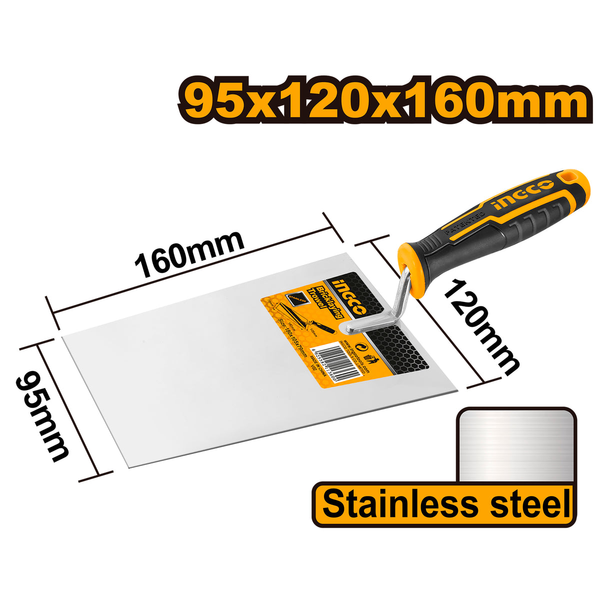 Bricklaying Trowel Stainless Steel Blade(plastic handle) ING-HT