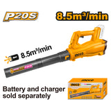 ingco brushless motor lithium-ion cordless blower p20s cabli20323 ing-cor product photo