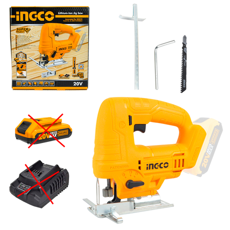 Ingco 20V Lithium-Ion Cordless Jig Saw With & W/out Battery & Charger P20S