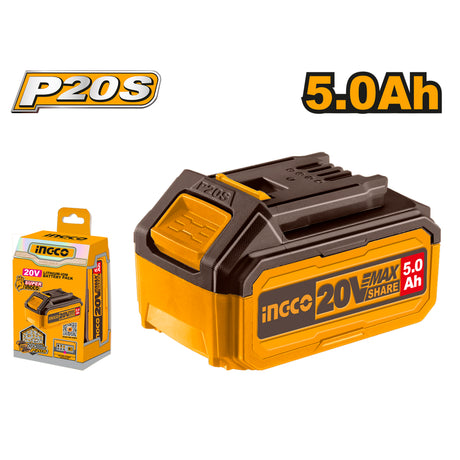 Ingco P20S 20V Lithium-Ion Battery Pack 5.0Ah for Cordless Power Tools ING-CT