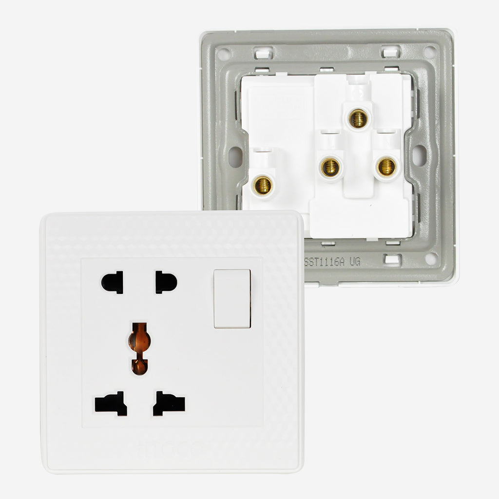 Universal Socket with Switch Outlet 250V~ | 50/60Hz 86 x A86mm HESST1116A ING-PT