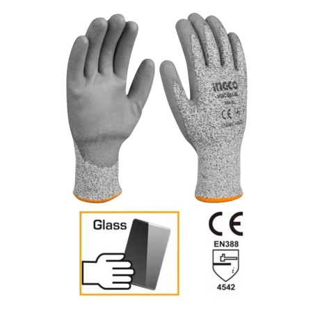 Ingco Cut Resistance Rubber Gloves XL HGCG01-XL / HGCG02-XL ING-HT