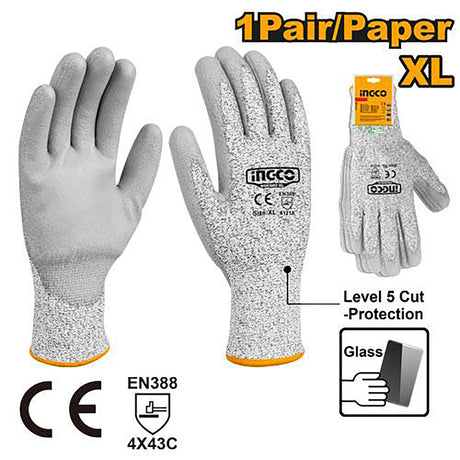 Ingco Cut Resistance Rubber Gloves XL HGCG01-XL / HGCG02-XL ING-HT