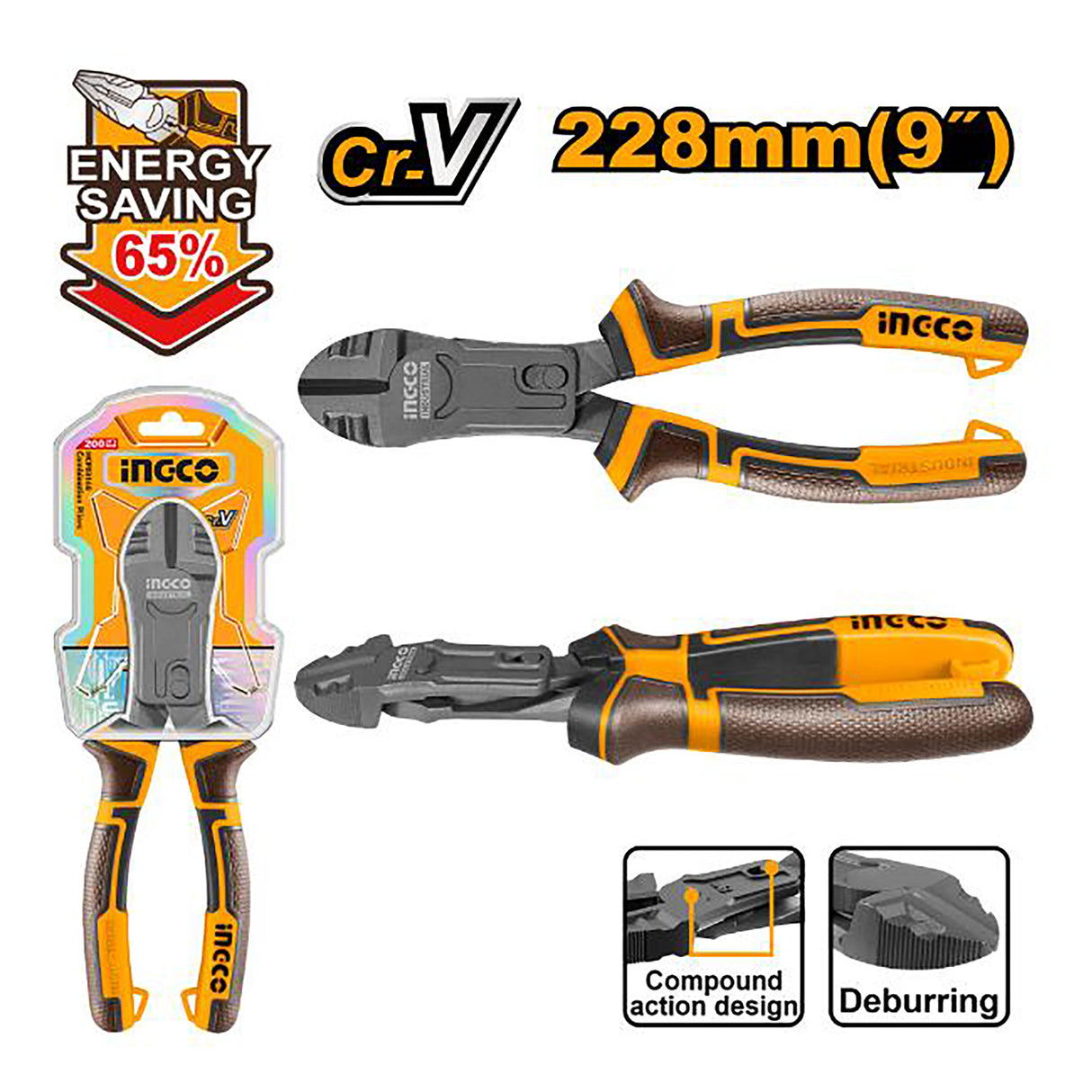 Compound Action CR-V Diagonal Cutting Pliers ING-HT