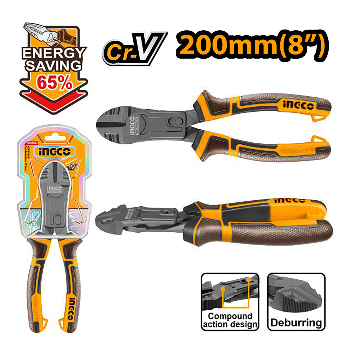 Compound Action CR-V Diagonal Cutting Pliers ING-HT