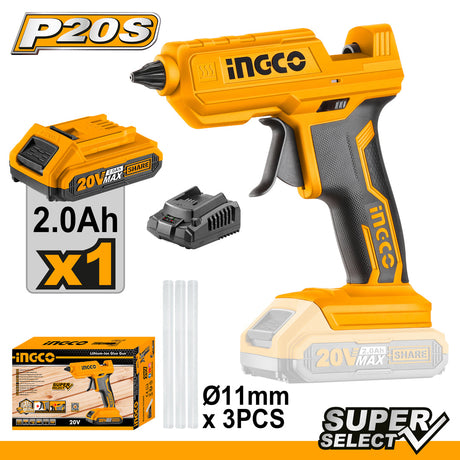 P20S 20V Lithium-Ion Cordless Glue Gun 20V CGGLI20018