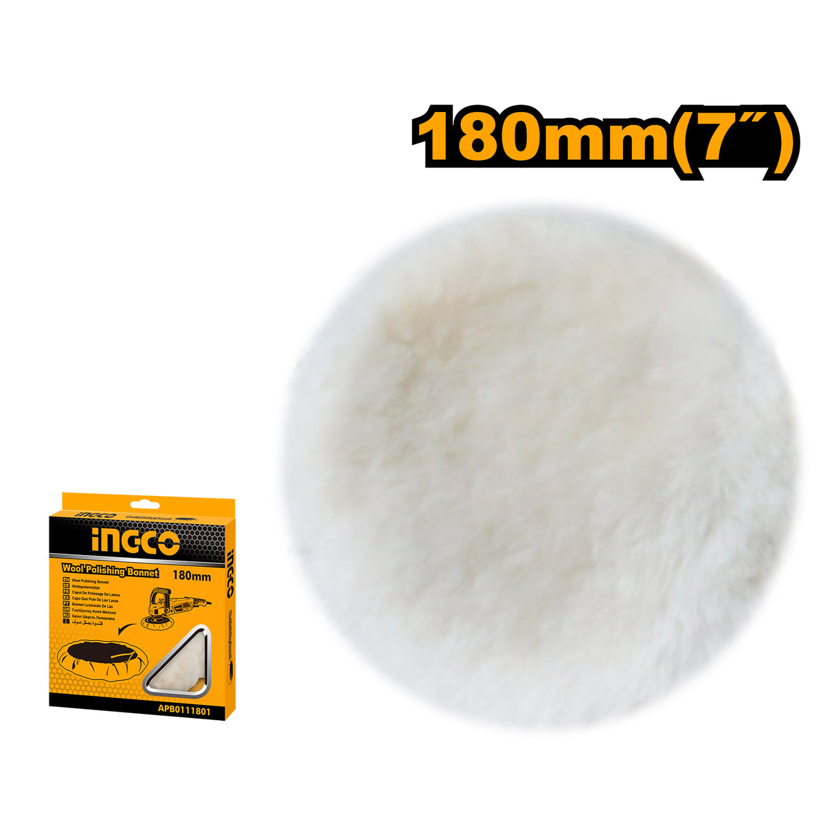 180mm(7 Inch) Wool Polishing Bonnet APB0111801