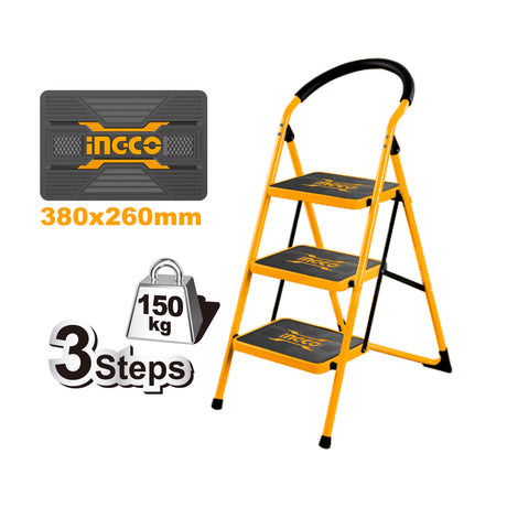 Non-slip Steps with Wide Platform Steel Tube Ladder HLAD09021 / HLAD09031 / HLAD09041