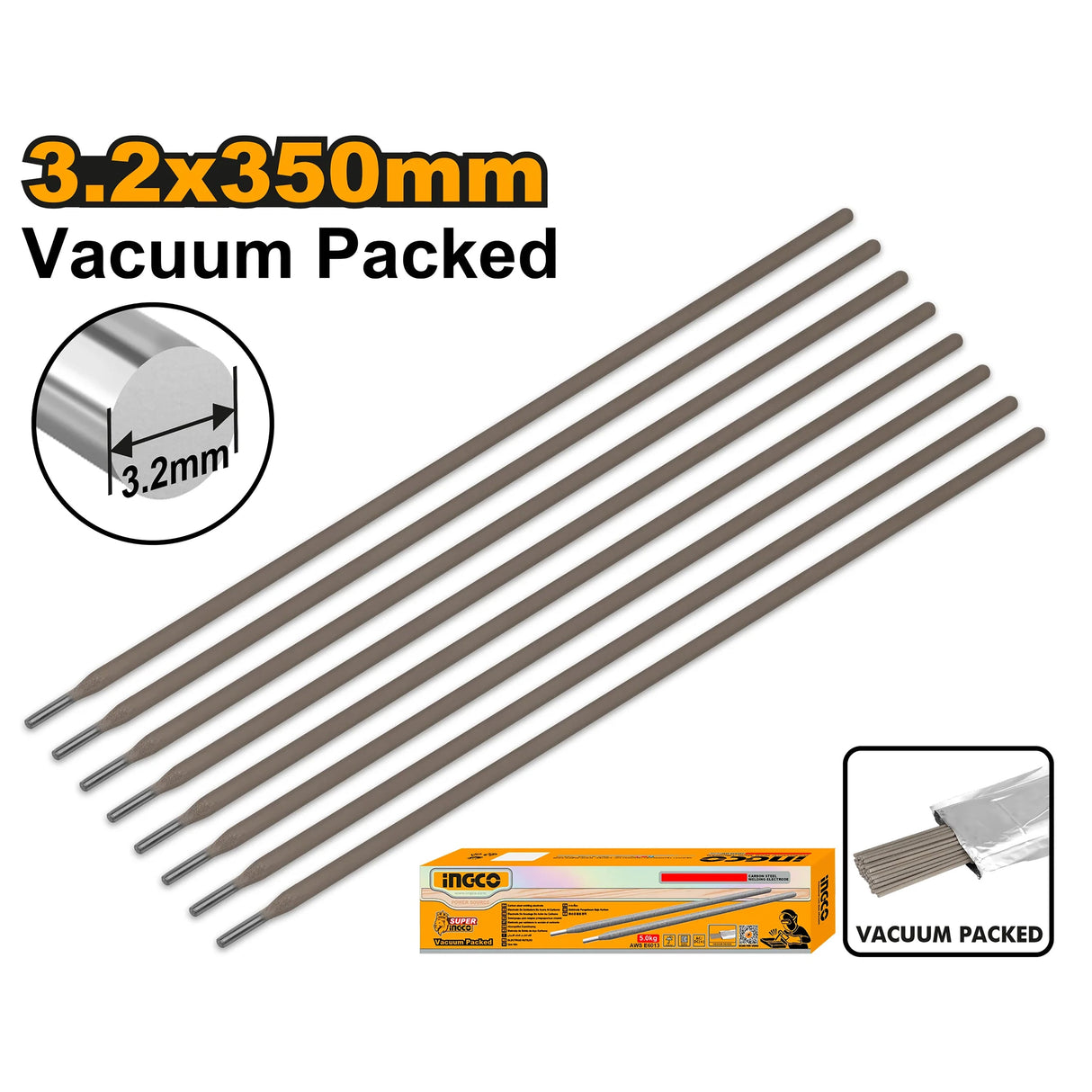 Ingco 5kg Carbon Steel Welding Electrode 2.5x350mm | 3.2×350mm AWS E6013 Welding Rod
