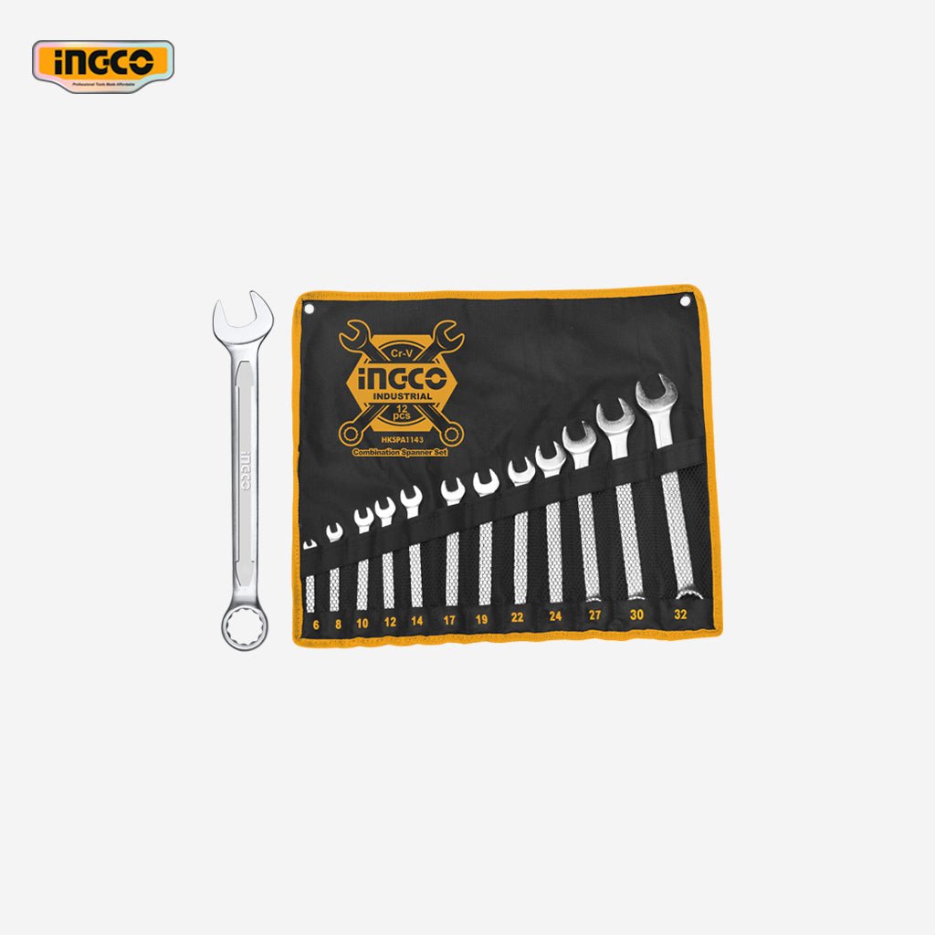 Ingco 12 Pcs Combination Spanner Wrench Set 6 - 32mm HKSPA1143 - Winland Depot