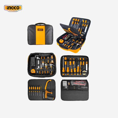 Ingco 51pcs Telecom Tools Set Pliers Screwdriver Blade Measuring Tape Hammer Adjustable Wrench Plier Tool Set HKTTS0511 - Winland Depot