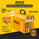 INGCO portable inverter IGBT ARC welding machine MMA3505P with free cordless drill