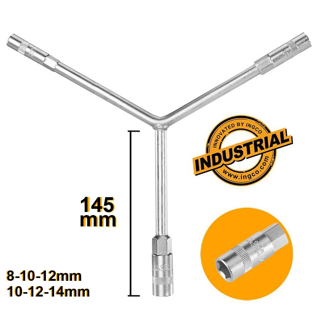 Ingco Y-Type Socket Wrench Hand Tools 8-10-12mm | 10-12-14mm HYSW081012  / HYSW101214