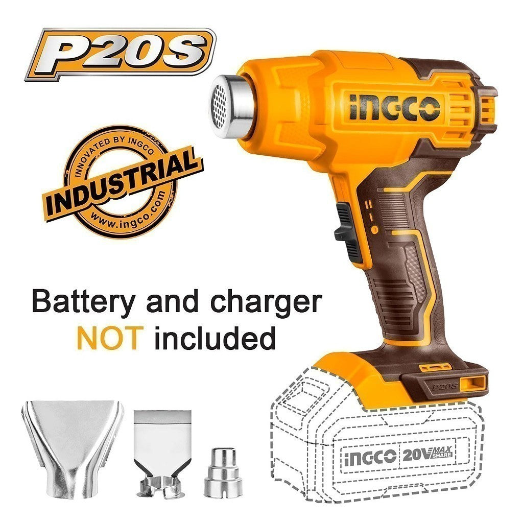 P20S/20V Lithium-Ion Cordless Heat Gun Temperature 300/550°C ING-CT