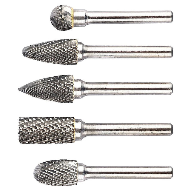 Ingco 5 Pcs/Set Tungsten Carbide Rotary Burrs Set for Die Grinder HRRC0051 - Winland Depot