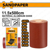 Aluminum Oxide Sandpaper Size: 11.5 x 500cm Grit: 40-240 PER ROLL ING-HT