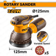 INGCO Rotary Sander 320W 125mm Variable Speed Sanding Machine