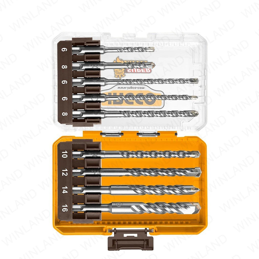 9PCS/Set SDS Plus Hammer Drill Bits Suitable for Cordless Tools AKDL30906 ING-HT