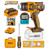 ingco p20s/ lithium-ion cordless heat gun temperature -°c hgli20035/hgli2003 ing-ct product photo