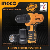 Ingco Lithium-Ion Cordless Drill 12V with 2 Batteries CDLI12325 / CDLI12208 / CDLI12328
