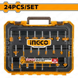 Ingco 24PCS/SET 1/2inches-1/4inches Router Bits Set Shank for Wood ING-HT