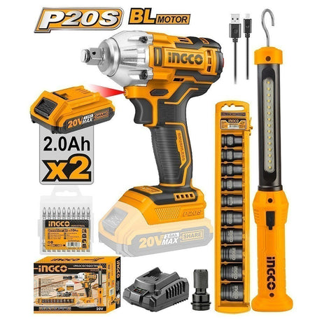 Ingco P20S 20V Brushless Cordless Impact Wrench Lithium-Ion CIWLI2038 ING-CT