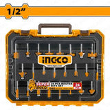 Ingco 24PCS/SET 1/2inches-1/4inches Router Bits Set Shank for Wood ING-HT