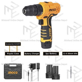 Ingco Lithium-Ion Cordless Drill 12V with 2 Batteries CDLI12325 / CDLI12208 / CDLI12328