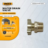 INGCO AC001000236 Water Drain Valve for AC25508P Air Compressor 1.8kW (2.5HP) ING-SP