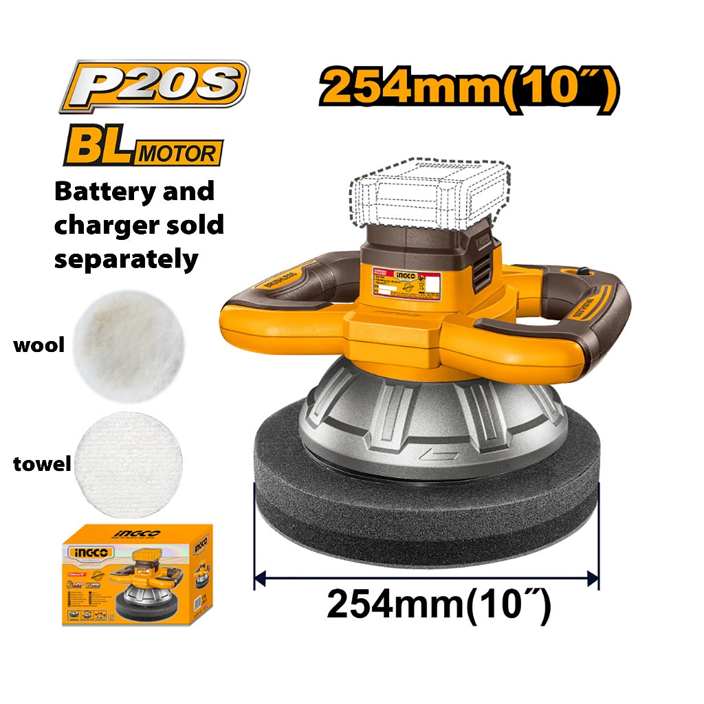 P20S/20V Lithium-Ion Cordless Polisher (2500rpm/254mm (10") ING-CT