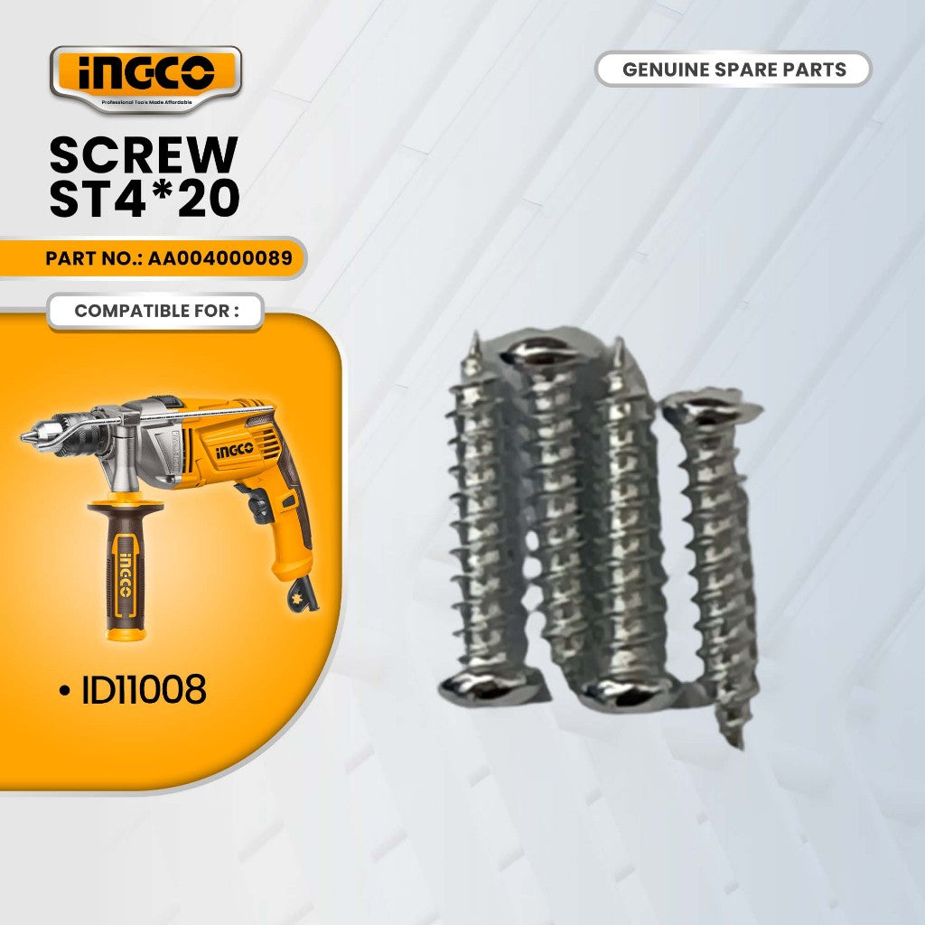INGCO AA004000089 ScrewST4*20 for ID11008 Impact Drill 1100W 13mm ING-SP