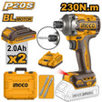 INGCO CIRLI2023 20V cordless impact driver, brushless lithium-ion motor