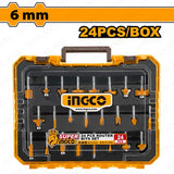 Ingco 24PCS/SET 1/2inches-1/4inches Router Bits Set Shank for Wood ING-HT
