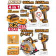 Ingco by Winland P20S 20V 4pcs cordless combo kit with 2pcs 4.0Ah battery pack