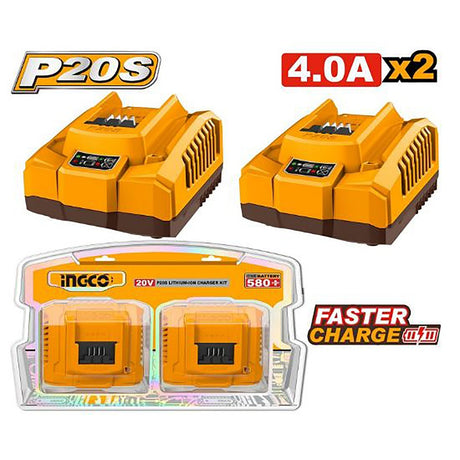 INGCO COSLI250388 20V lithium-ion 4Ah fast charger kit