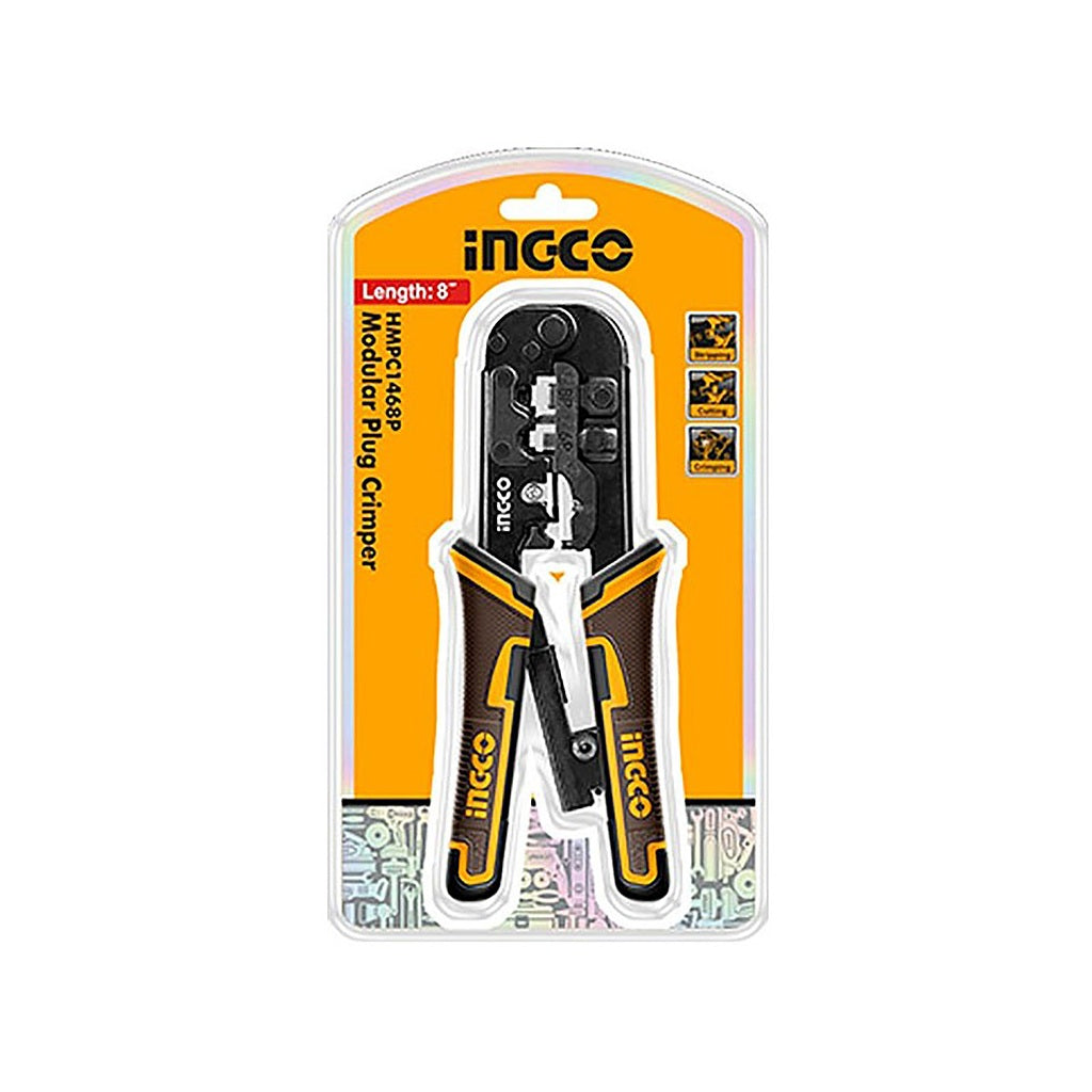 Ingco by Winland 3IN1 8inches/200mm Modular Plug Terminal Crimping Tool Crimping Pliers HMPCN2468R